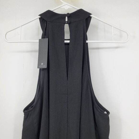 NWT Lulus Black Halter Neck Keyhole Cutout Back Swing Basic Dress Large - Picture 9 of 10